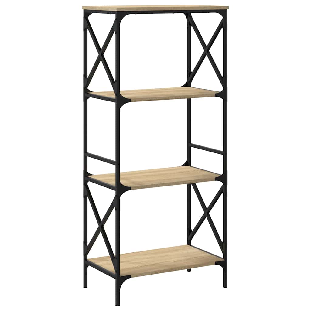 Bookcase 4-Tier Sonoma Oak 59x35x132 cm Engineered Wood